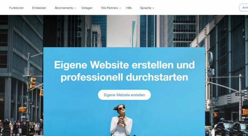 Wix.com - Homepage aus dem Baukasten